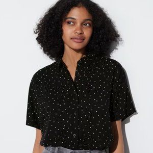 Uniqlo Rayon Printed Short-Sleeve Blouse